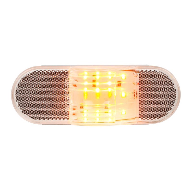 6 In Oval Side Amber Led Marker Turn Clearance Light 79996 With Reflector For Trucks Trailers Rvs Buses And Utility Vehicles