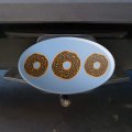 Cute Donut With Sprinkles Chocolate Icing Oval Tow Trailer Hitch Cover Plug Insert