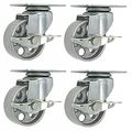 Online Best Service 4 All Steel Swivel Plate Caster Wheels W Brake Lock Heavy Duty High-gauge 1500lb Total Capacity Gray 3 5 