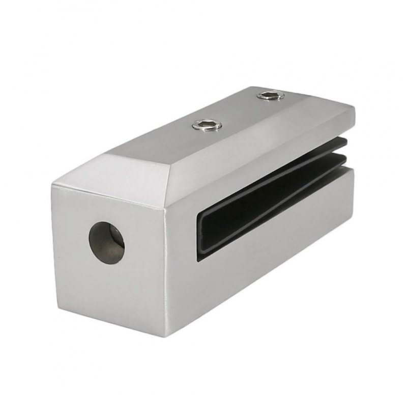 Stainless Steel 2205 Grade Side Wall Mounted Smart Spigot Glass Clamp For 1 2 Threaded Rod Brush Satin Finish 1-piece