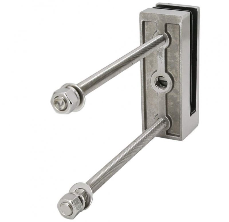 Stainless Steel 2205 Grade Side Wall Mounted Smart Spigot Glass Clamp For 1 2 Threaded Rod Brush Satin Finish 1-piece