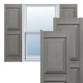 Builders Edge 14 75 In W X 47 H Standard Two Equal Panels Raised Panel Shutters Includes Matching Installation Spikes Per Pair 