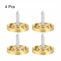 Uxcell Mirror Screws Decorative Caps Cover Nails Polished Gold 22mm 4pcs
