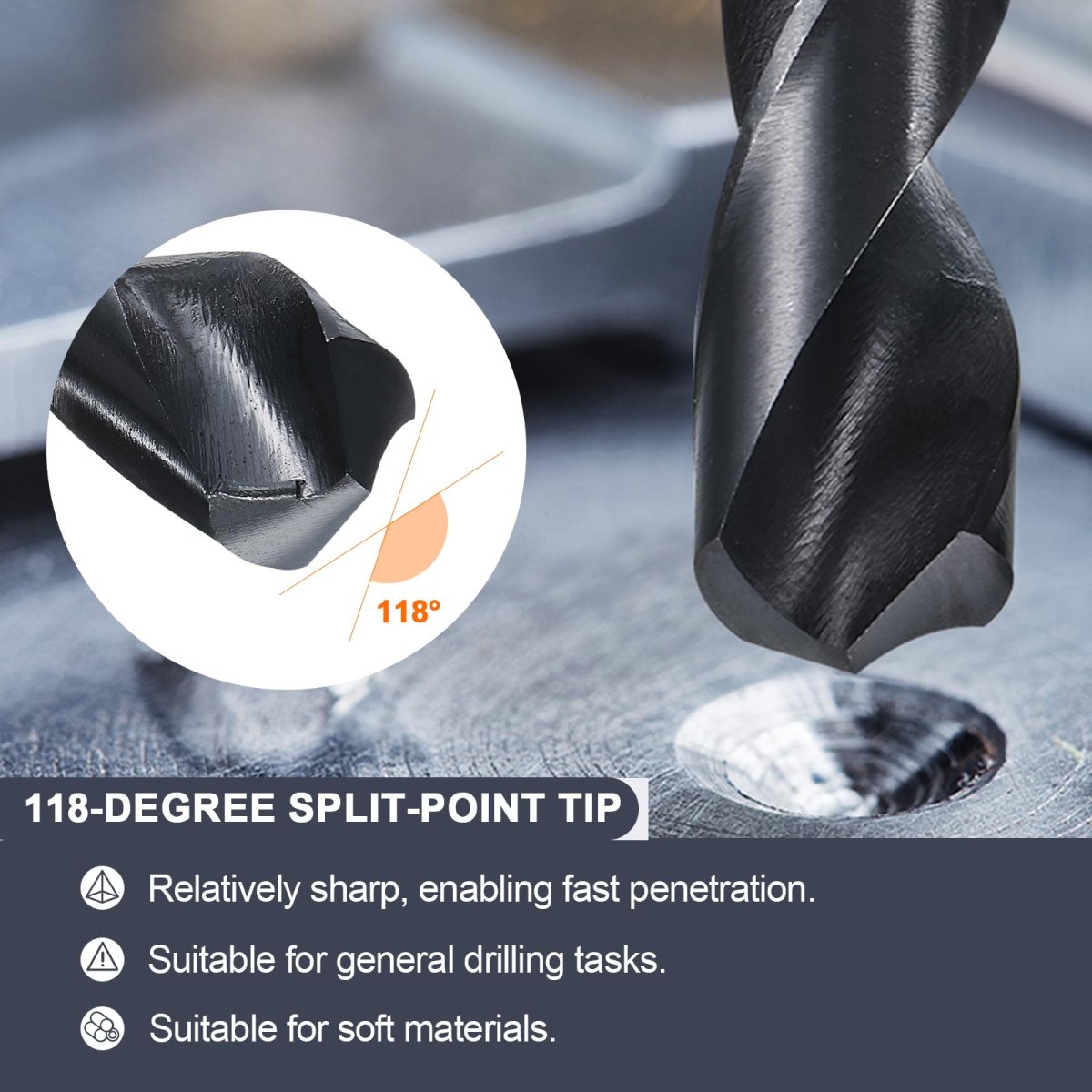 15 5mm Drill Bit 12mm Reduced Shank M35 Cobalt High-speed Steel Twist Nitriding Black Surface 118a For Alloy Cast Iron High