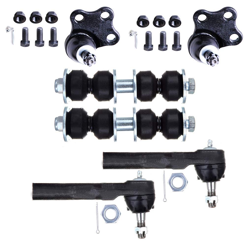 6 Piece Suspension Kit For 1997 To 2005 Chevrolet Cavalier And Pontiac Sunfire Front Outer Tie Rod Ends Lower Ball Joints 2