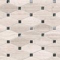 Bayview Elongated Octagon Glass Stone Blend Metal Mosaic Tile 