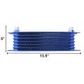 Universal Blue Aluminum 7-row Engine Oil Cooler Filter Relocation Kit