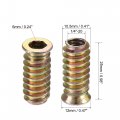 Uxcell 1 4 -20x25mm Threaded Insert Nuts Hex Socket Drive For Wood Furniture 40pcs