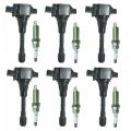 Topteng 6x Ignition Coil 6 Spark Plug Uf550 15729011 Fit For Infiniti Ex35 5l V6 2008-2012 G25 2 2011-2012 5 3 2007-2008 Nissan