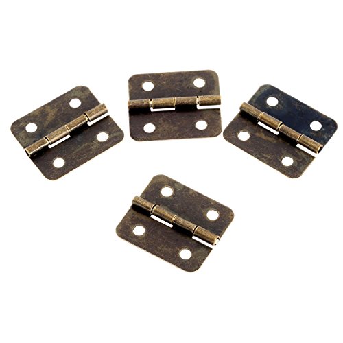 Dophee 12pcs Antique Brass Jewelry Gift Wood Box Cabinet Drawer Hinge Screws Tool Set