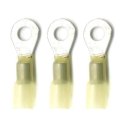 Heat Shrink Solder Ring Terminals Yellow 12 10 Ga Gauge 1 4 In Stud Size Alx-pau-si-hp2380-cla1 Dual Wall Pack Of 3 