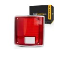 Tail Light Lens For 1990 Gmc R1500 V1500 Suburban Driver Side Clear And Red Plastic With Bright Trim Replacement Gm2800122