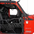 Hooke Road Side View Mirrors For Half Doors Jeep Wrangler Tj Jk Jl Gladiator Jt 97-24 1 Pair Textured Black