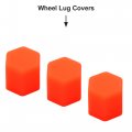 Uxcell 20pcs 15mm Rubber Car Wheel Tire Nut Screw Lug Dust Cover Caps Hub Protector Orange Universal Replacement