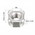 Uxcell Weld Nuts M6 Square Unc Coarse Carbon Steel Machine Screw Silver Pack Of 100