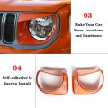 Junleli Front Headlight Decoration Cover Trim Decals For Jeep Renegade 2019 2020 2021 2022 2023 Car Exterior Accessories Abs