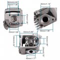 47mm Big Bore Cylinder Head Valves With Gaskets Replacement For Gy6 80cc Atv Go Kart Quad Scooter