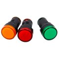 Baomain Led Indicator Pilot Light Ad16 L22 20ma 22mm 0 86 Green Red Yellow 1 Lamp 3 Pieces 110v Ac