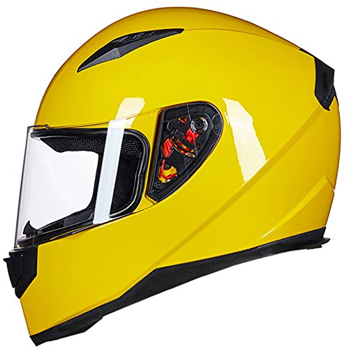 Full Face Motorcycle Street Bike Helmet Dot Model Ilm-313 With Removable Winter Neck Scarf And 2 Visors Small Yellow