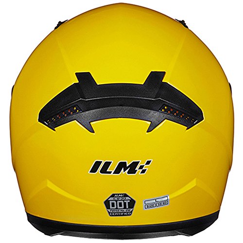 Full Face Motorcycle Street Bike Helmet Dot Model Ilm-313 With Removable Winter Neck Scarf And 2 Visors Small Yellow