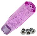 Universal Jdm 150mm Octagonal Crystal Purple Mini Bubble Style Shift Knob With Adapters 
