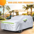 Waterproof Car Cover For 2021 2024 Ford Bronco Sport 6 Layer Silver All Weather Protection With Zipper Door Windproof Bands And