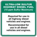 Compliancesigns Vinyl Diesel Label 5 X In With English White 4-pack 