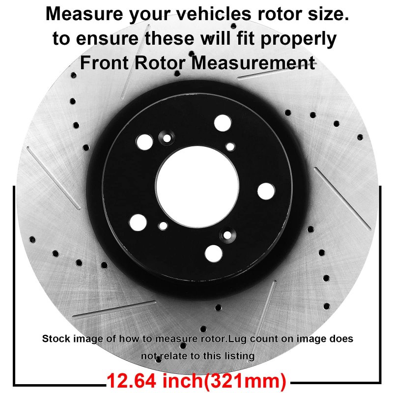 Motorbymotor Front Brake Rotors 321mm Drilled Slotted Rotor Pad Fits For Chevrolet Equinox Impala Malibu Limited Gmc Terrain