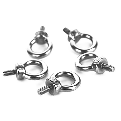 Eowpower 5pcs M6 Male Thread Machinery Shoulder Lifting Ring Eye Bolt
