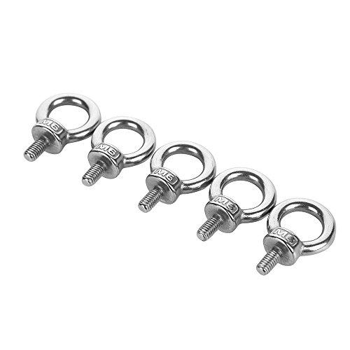 Eowpower 5pcs M6 Male Thread Machinery Shoulder Lifting Ring Eye Bolt