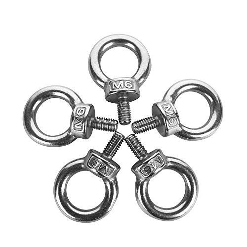 Eowpower 5pcs M6 Male Thread Machinery Shoulder Lifting Ring Eye Bolt