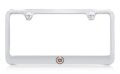 Cadillac Logo Chrome Plated Brass Metal License Plate Frame Holder Wide Bottom Engraved 2 Hole 