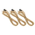 3 Pcs 15ft 18 2 Twisted Cloth Covered Lamp Cord Vintage Fabric Electrical Wire With Plug Stripped Ends Ready For Extension 