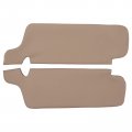 Motoku Pair Left Driver And Right Passenger Side Tan Beige Microfiber Leather Sun Visor Replacement Cover Repair For Ford