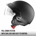 Cartman Motorcycle Open Face Helmet With Sun Visor Quick Release Buckle Dot Approved Medium