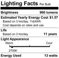 Satco S4369 Pin-based Compact Fluorescent 13 Watts 900 Lumens T4 Shape Gx24q-1 Ansi Base 2700 Cct Kelvin 360 Beam Spread 82 Cri