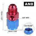 X Autohaux An8 Male To Female With 1 8 Npt Gauge Gage Port Hose Tube Adaptors Fitting For Car Pressure Take Off Blue Red