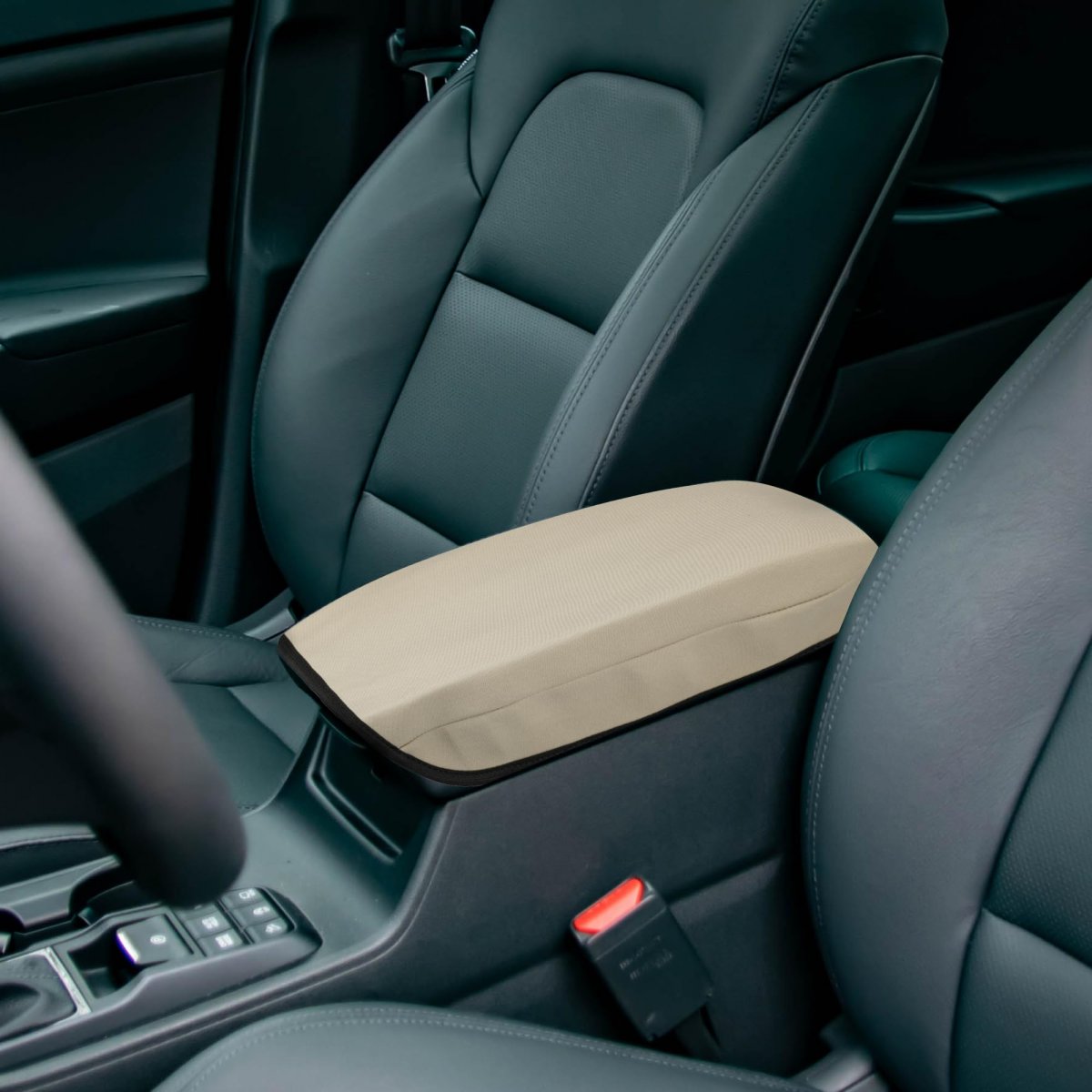 Car Center Console Armrest Cover Protector Neoprene Fabric For Chevy Blazer 2019-2023 Brown