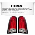 Hecasa Led Tail Lights Compatible With 1988-2000 Chevy Silverado Gmc Suburban Tahoe Sierra C K 1500 2500 3500 W O Bulbs Red