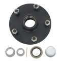 5 Hole 5in Trailer Hub Kit With 1 2in Stud Replacement For 3500 Lb 84 Spindle Includes L68149 And L44649 Bearings Oil Seal