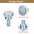 Uxcell M8x20mm Knurled Thumb Screws 10pcs Carbon Steel Zinc Plated Flat Head Fully Threaded Bolts Fastener