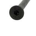 Uxcell M8x100mm 23mm Long Thread Grade 10 9 Flat Head Hex Socket Cap Screw Black 5pcs