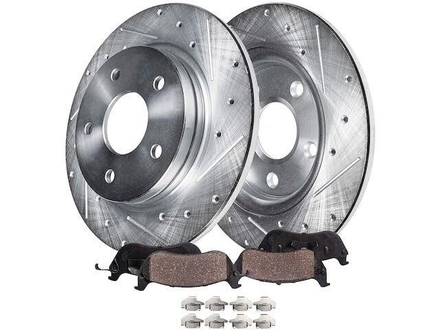 Rear Ceramic Brake Pad And Drilled Slotted Rotor Kit For 2008-2017 Honda Accord