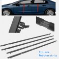 4 Pcs Door Outside Weatherstrip Trim Window Weather Stripping Seal Belt Moulding Replacement For Civic 2006-2011