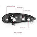 Tinted Housing Amber Corner Headlight Head Lamps Tool Kit Replacement For Pontiac Grand Am 99-05