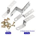 15 Pcs Z Shape Corner Bracket 1 Inch Right Angle Picture Frame Braces Shelf Brackets Fastener With Screws For Furniture Silver