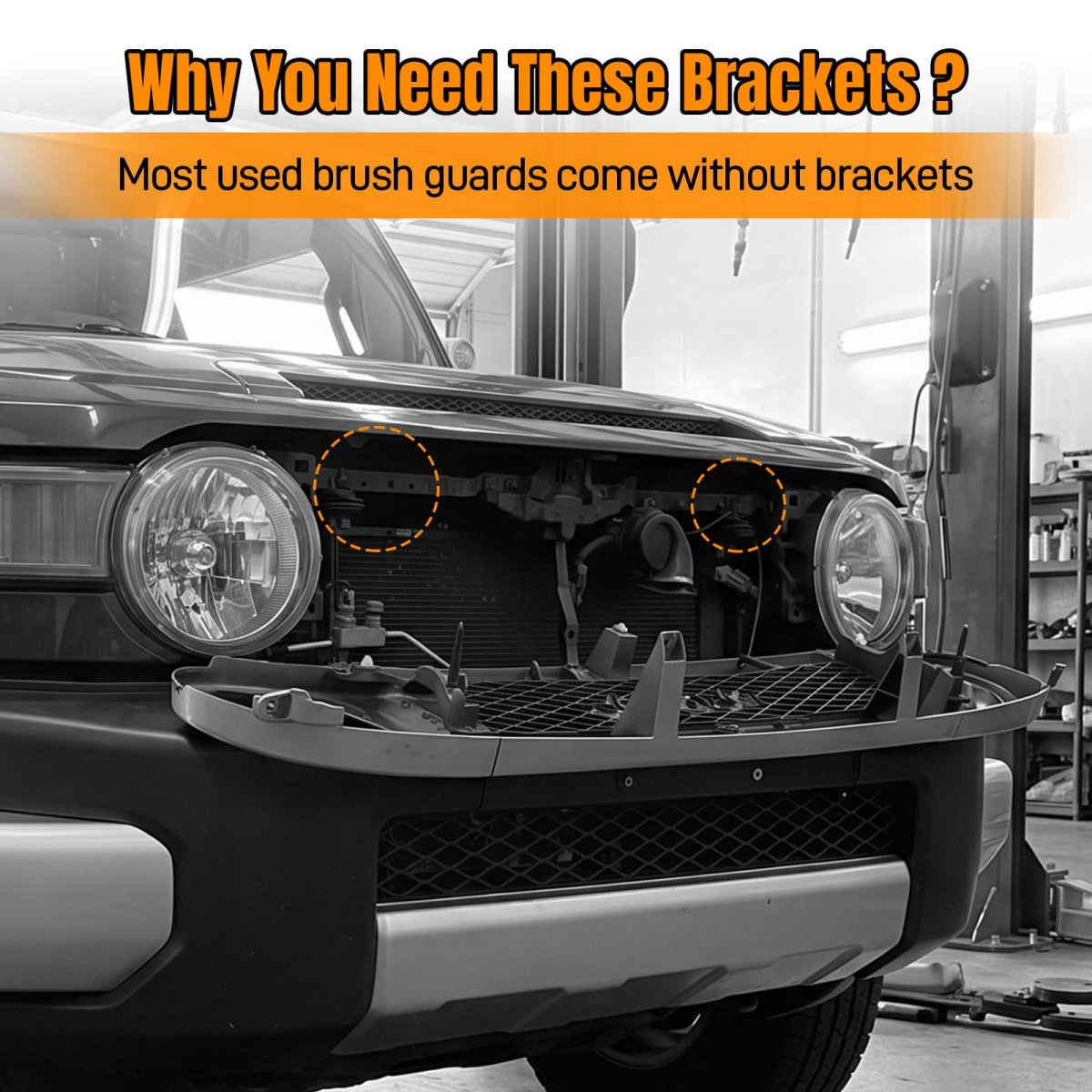 Brush Guard Mounting Brackets For Toyota Fj Cruiser 2007 2014 Complete Set With Hardware Replaces Part Numbers 52535 35010 And