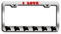 I Love Maltese Dogs Pets Chrome Metal License Plate Frame Tag Holder X92 