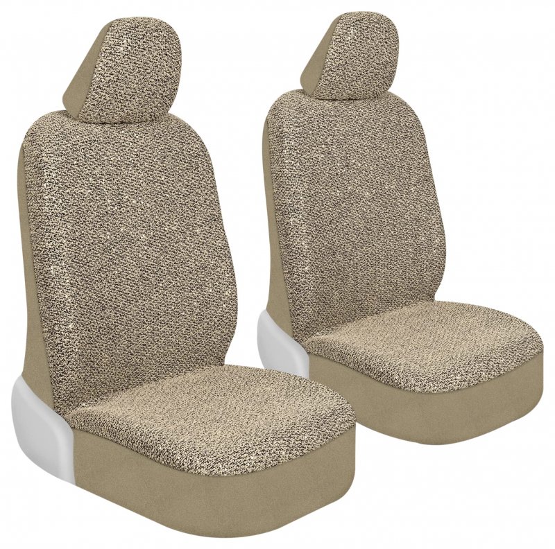 Carbella Sequin Tweed Bling Seat Covers 2 Pack Black For Cars With Shiny Detail Cute Automotive Interior Protectors Trucks Van