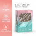 Carbella Sequin Tweed Bling Seat Covers 2 Pack Black For Cars With Shiny Detail Cute Automotive Interior Protectors Trucks Van